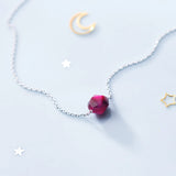 Crystal Beads Necklace Sterling Silver 925 Stone