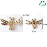 Crystal Bee Honeybee Button 10pcs 34x52mm Alloy Charms DIY Pendant Jewelry