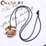 Crystal Bell Pendant Long Necklace Vintage Bead Gothic Chains Christmas Gift