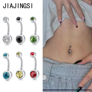 Crystal Belly Button Rings Navel Ring Zircon Drop Dangle Body Piercing