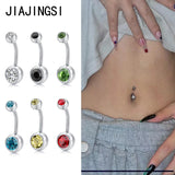 Crystal Belly Button Rings Navel Ring Zircon Drop Dangle Body Piercing