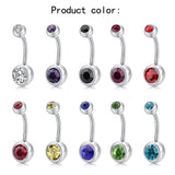 Crystal Belly Button Rings Navel Ring Zircon Drop Dangle Body Piercing