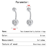 Crystal Belly Button Rings Navel Ring Zircon Drop Dangle Body Piercing