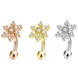 Crystal Butterfly Belly Ring Snow Body Piercing Jewelry