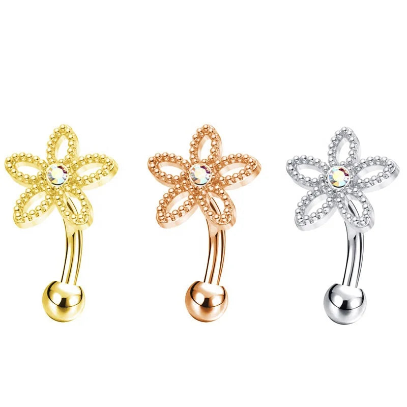 Crystal Butterfly Belly Ring Snow Body Piercing Jewelry