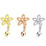 Crystal Butterfly Belly Ring Snow Body Piercing Jewelry