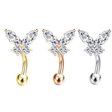 Crystal Butterfly Belly Ring Snow Body Piercing Jewelry
