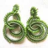 Crystal Big Earrings Silk Line Oorbellen For Women Party High Jewelry