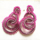 Crystal Big Earrings Silk Line Oorbellen For Women Party High Jewelry