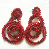 Crystal Big Earrings Silk Line Oorbellen For Women Party High Jewelry