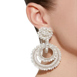 Crystal Big Earrings Silk Line Oorbellen For Women Party High Jewelry