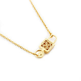 Crystal Lock And Key Pendant Necklace Women Jewelry Stainless Steel