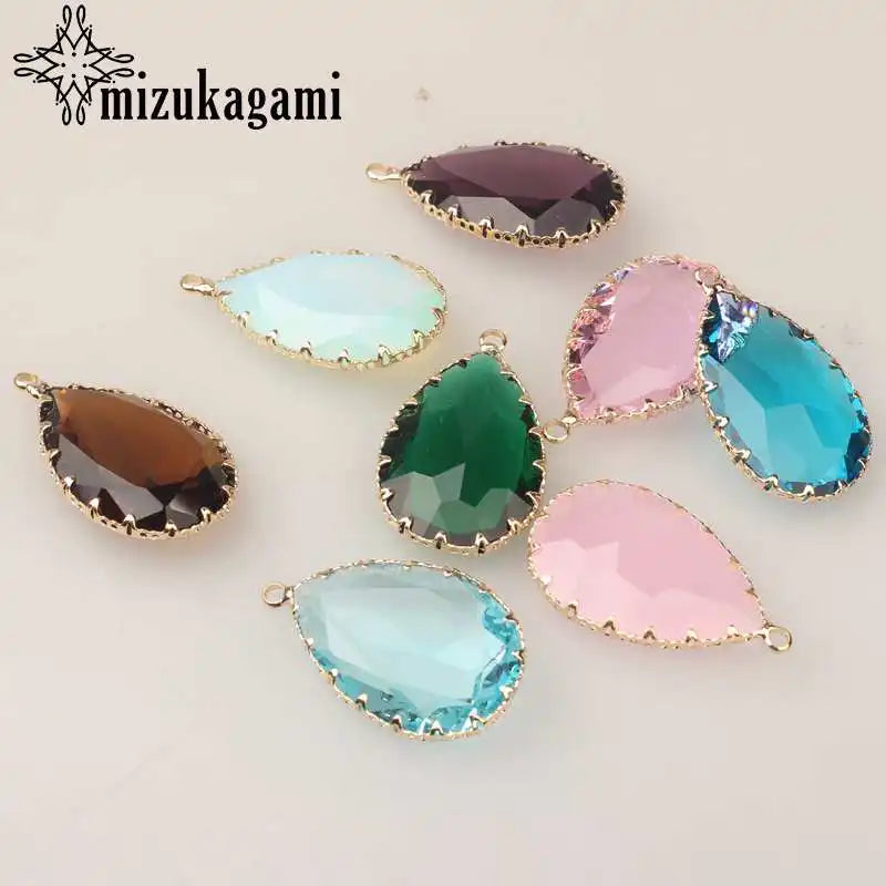 Crystal Birthstones Water Drop Charms for Memory Locket