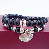 Crystal Kitten Oil Leaf Multilayer Bracelet for Women