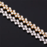 Yellow Gold/Silver CZ Crystal Bracelet Gift for Women H451