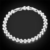 Yellow Gold/Silver CZ Crystal Bracelet Gift for Women H451