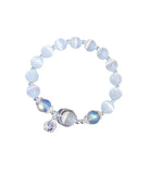 Cat Eye Lime Moonlight Bell Bead Bracelet
