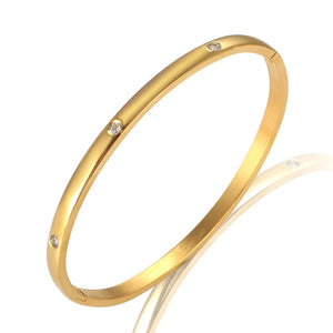 Crystal Bracelets Titanium Steel Plated Bangles for Women