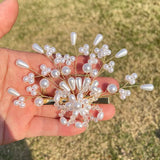 Crystal Bridal Hair Comb, Pearl Wedding Hair Clips