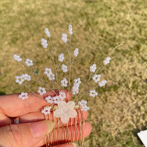 Crystal Bridal Hair Comb, Pearl Wedding Hair Clips