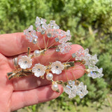 Crystal Bridal Hair Comb, Pearl Wedding Hair Clips