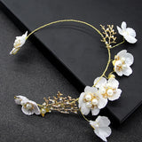 Crystal Bride Wedding Pearl Headbands Hair Vine Headdress Jewelry