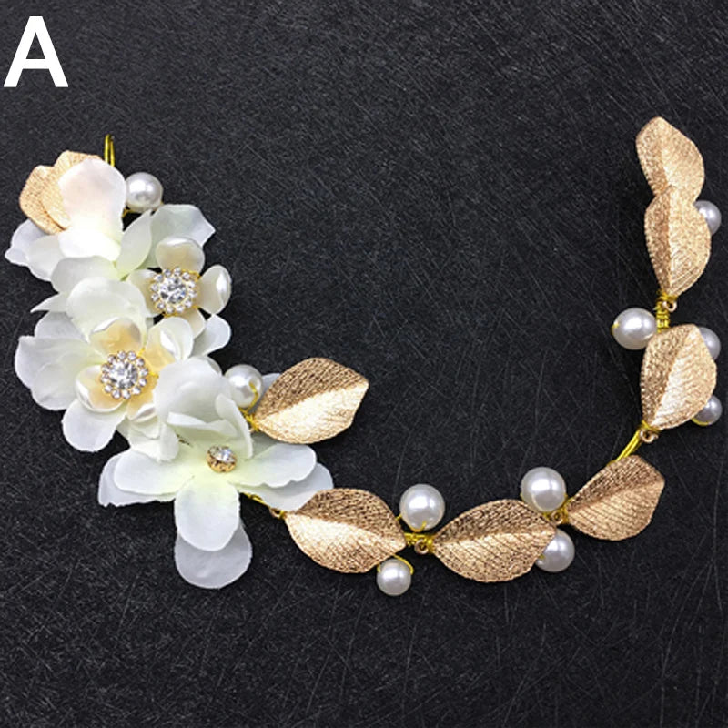 Crystal Bride Wedding Pearl Headbands Hair Vine Headdress Jewelry