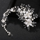 Crystal Bride Wedding Pearl Headbands Hair Vine Headdress Jewelry