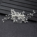 Crystal Bride Pearl Flower Headband Hair Comb Bridal Wedding Hair Accessories