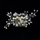 Crystal Bride Pearl Flower Headband Hair Comb Bridal Wedding Hair Accessories