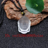 Crystal Buddha Head Pendant Necklace Carved Jewelry Natural Yellow Reiki Amulet