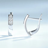 925 Silver Crystal CZ Tiny Clip Earrings for Women