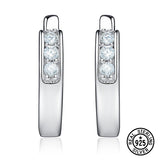 925 Silver Crystal CZ Tiny Clip Earrings for Women