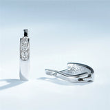 925 Silver Crystal CZ Tiny Clip Earrings for Women