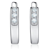 925 Silver Crystal CZ Tiny Clip Earrings for Women