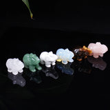 Crystal Elephant Ornament Tiger Eye Stone