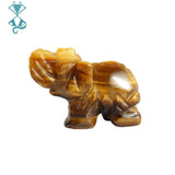 Crystal Elephant Ornament Tiger Eye Stone