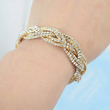 Crystal Charm Bracelets Women's Silver Plated Rhinestones Bracelet