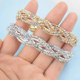 Crystal Charm Bracelets Women's Silver Plated Rhinestones Bracelet