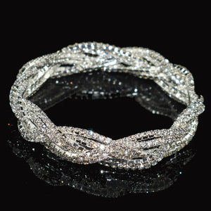 Crystal Charm Bracelets Women's Silver Plated Rhinestones Bracelet