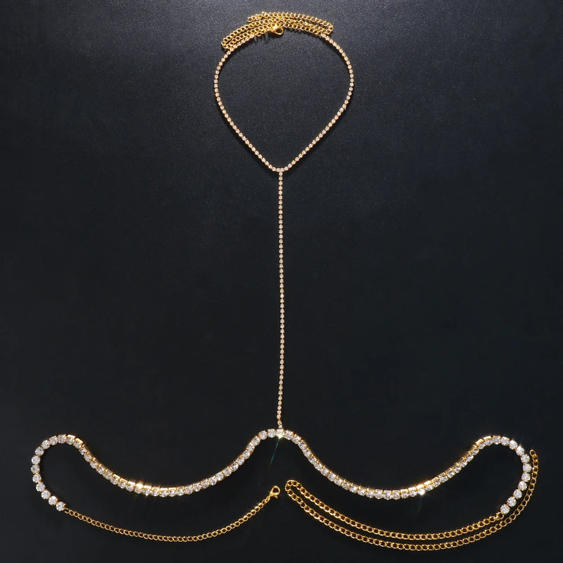 Curved Rhinestone Body Jewelry for Women