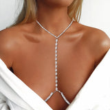 Rhinestone Chest Chain Bikini Harness Jewelry