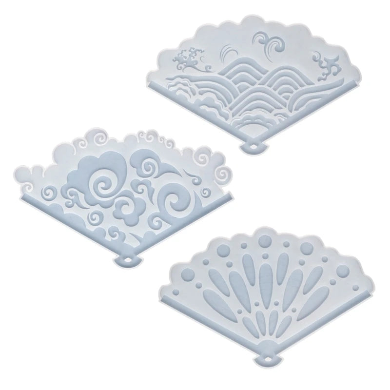 Chinese Style Fan Ornament Silicone Mold for Epoxy Resin DIY Crafts