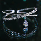 Crystal Choker Necklaces Rhinestone Water Drop Pendant Jewelry