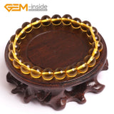 Crystal Citrines Beads Bracelets For Women Gift Elastic Stretch Bangle