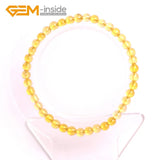 Crystal Citrines Beads Bracelets For Women Gift Elastic Stretch Bangle