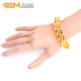 Crystal Citrines Beads Bracelets For Women Gift Elastic Stretch Bangle