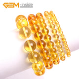 Crystal Citrines Beads Bracelets For Women Gift Elastic Stretch Bangle