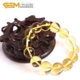 Crystal Citrines Beads Bracelets For Women Gift Elastic Stretch Bangle