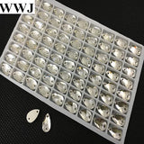 Crystal Drop Glass Stones Teardrop Sew On Flatback 2 Holes 7x12mm-22x38mm